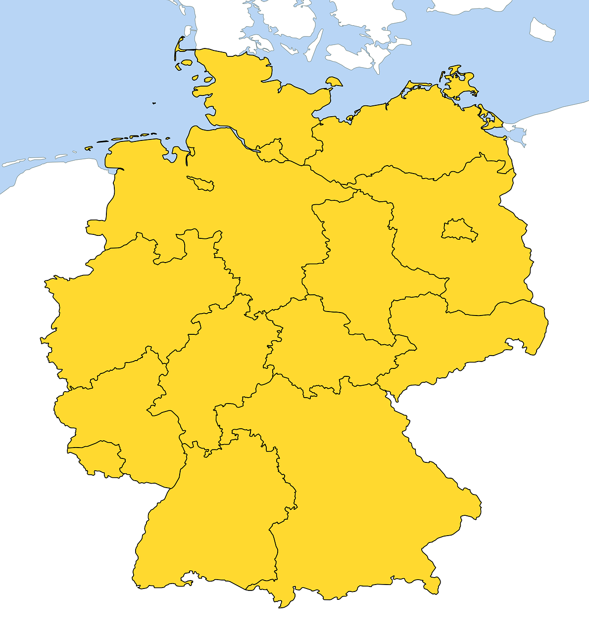 Карта германии 2023. ФРГ карта Германии. Земля Шлезвиг-Гольштейн Германия карта Германии. Провинции Германии на карте. Юго Запад Германии карта.