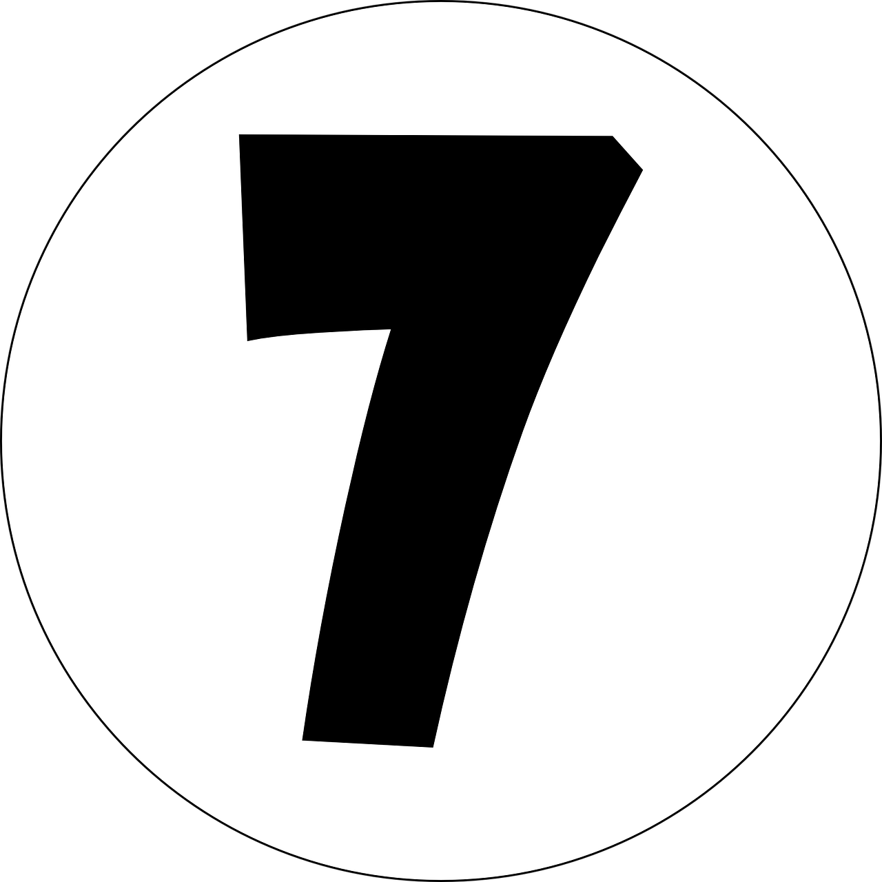 Картинка числа 1. Цифра 7. Цифра 7 в круге. Цифра 7 черная. Цифра 7 без фона.