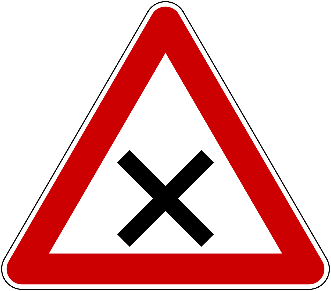 Знак 1.2 5. Дорожные знаки пересечение равнозначных дорог. Знак перекресток равнозначных дорог. Предупреждающий знак пересечение равнозначных дорог. Треугольные дорожные знаки.
