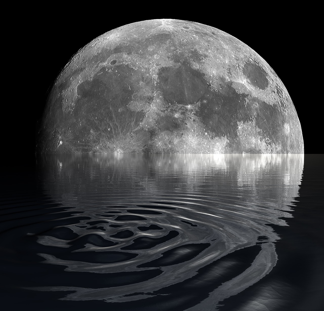 Download Moon Reflection Water Free Photo.