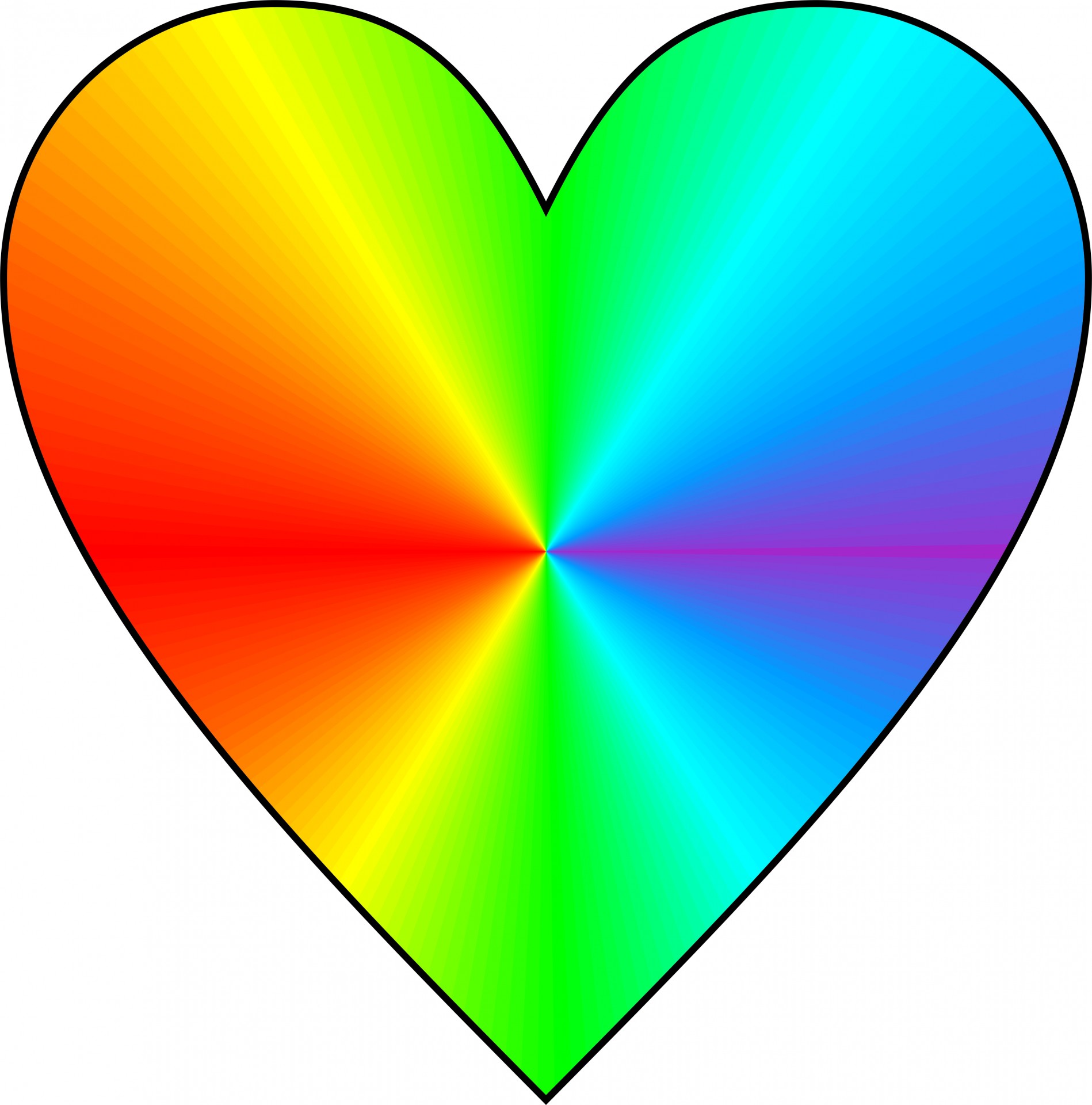 Download Conical Rainbow Heart Free Photo.