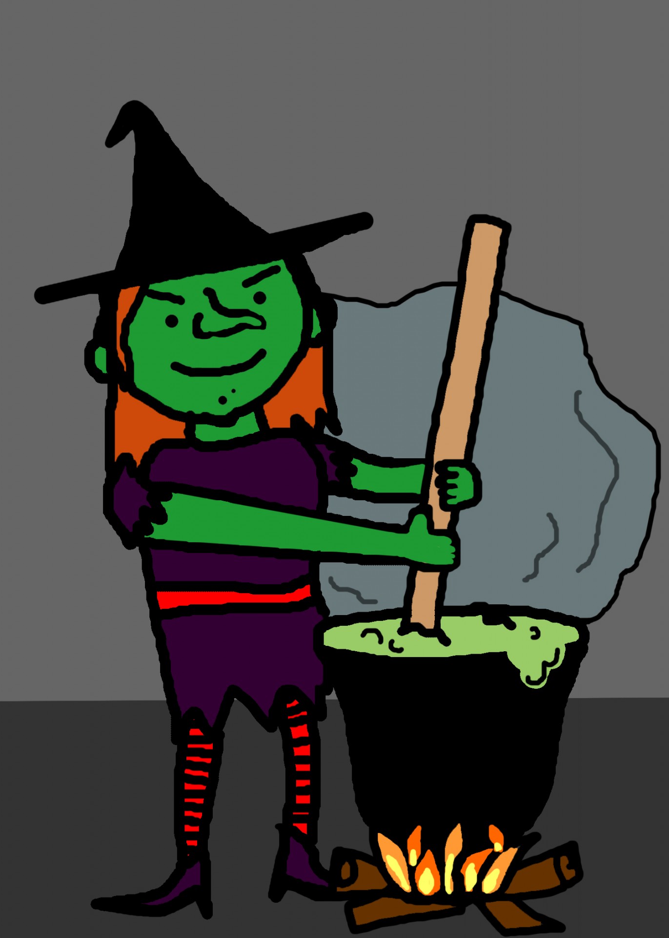 Witch Stir Cauldron Free Photo.